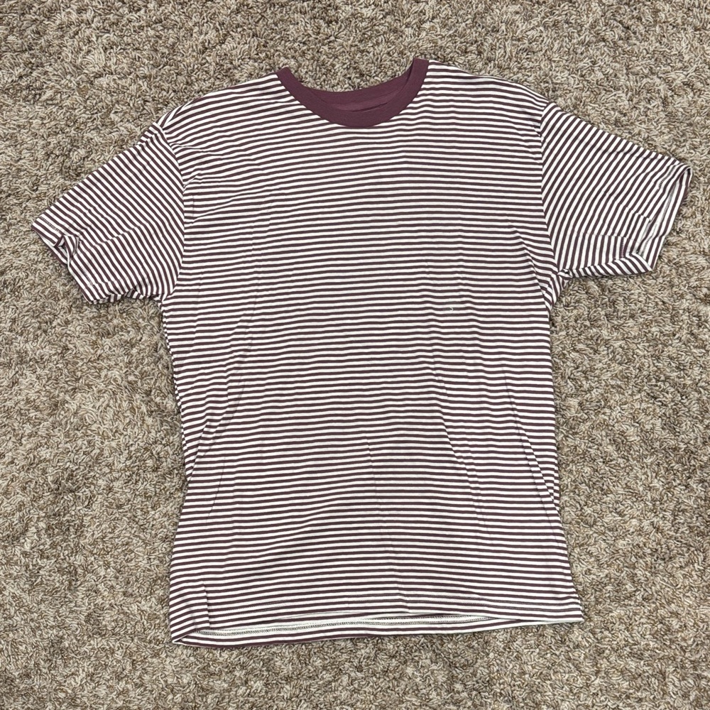 PacSun Burgundy and White Striped Tee